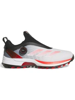 Adidas Mens Golf Shoes|Adizero ZG BOA Spikeless Golf Shoes - Ftwr White/Lucid Red/Core Black
