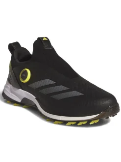 Adidas Mens Golf Shoes|Adizero ZG BOA Spikeless Golf Shoes - Core Black/Silver Met./Pure Sulfur