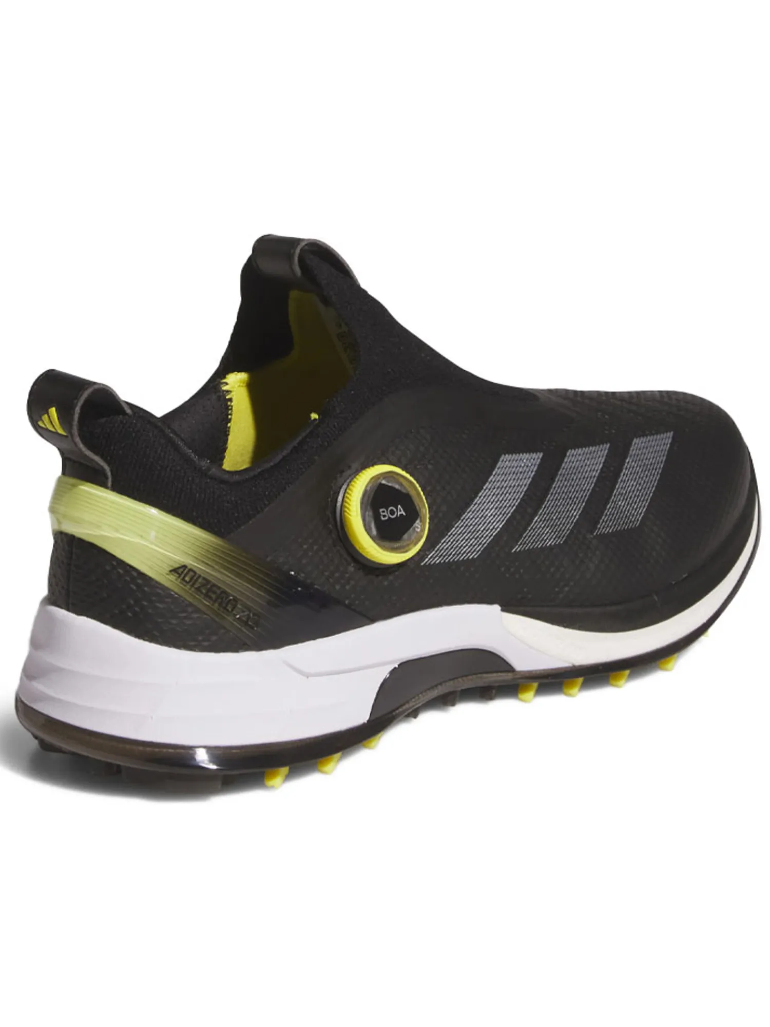 Adidas Mens Golf Shoes|Adizero ZG BOA Spikeless Golf Shoes - Core Black/Silver Met./Pure Sulfur