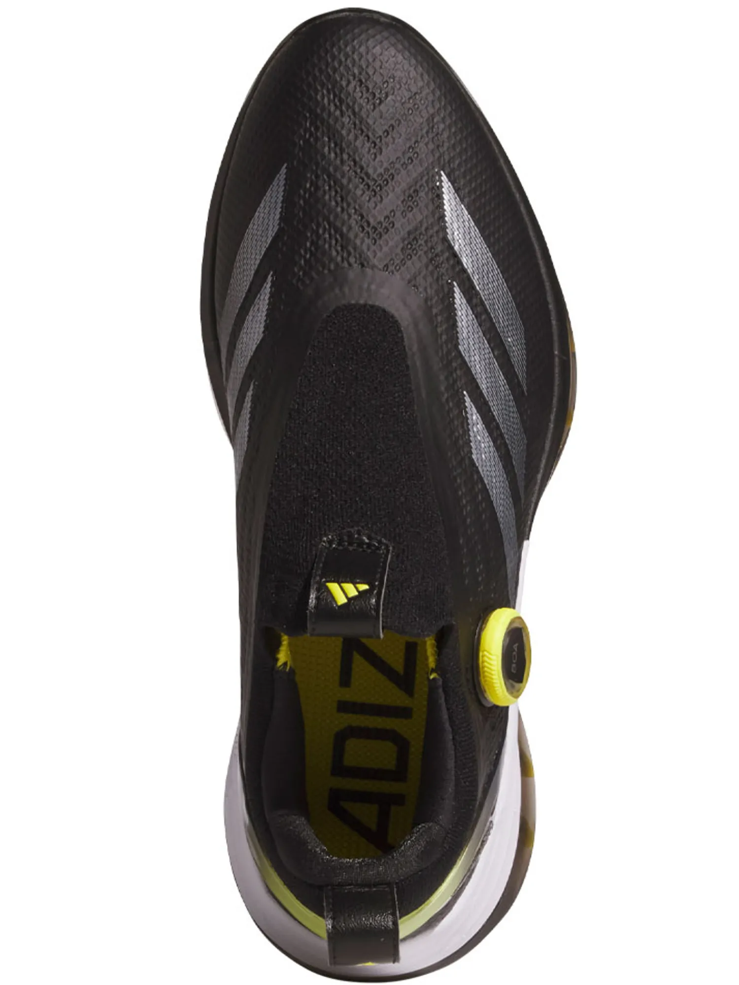 Adidas Mens Golf Shoes|Adizero ZG BOA Spikeless Golf Shoes - Core Black/Silver Met./Pure Sulfur