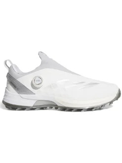 Adidas Mens Golf Shoes|Adizero ZG BOA Spikeless Golf Shoes - Ftwr White/Silver Met./Solid Grey