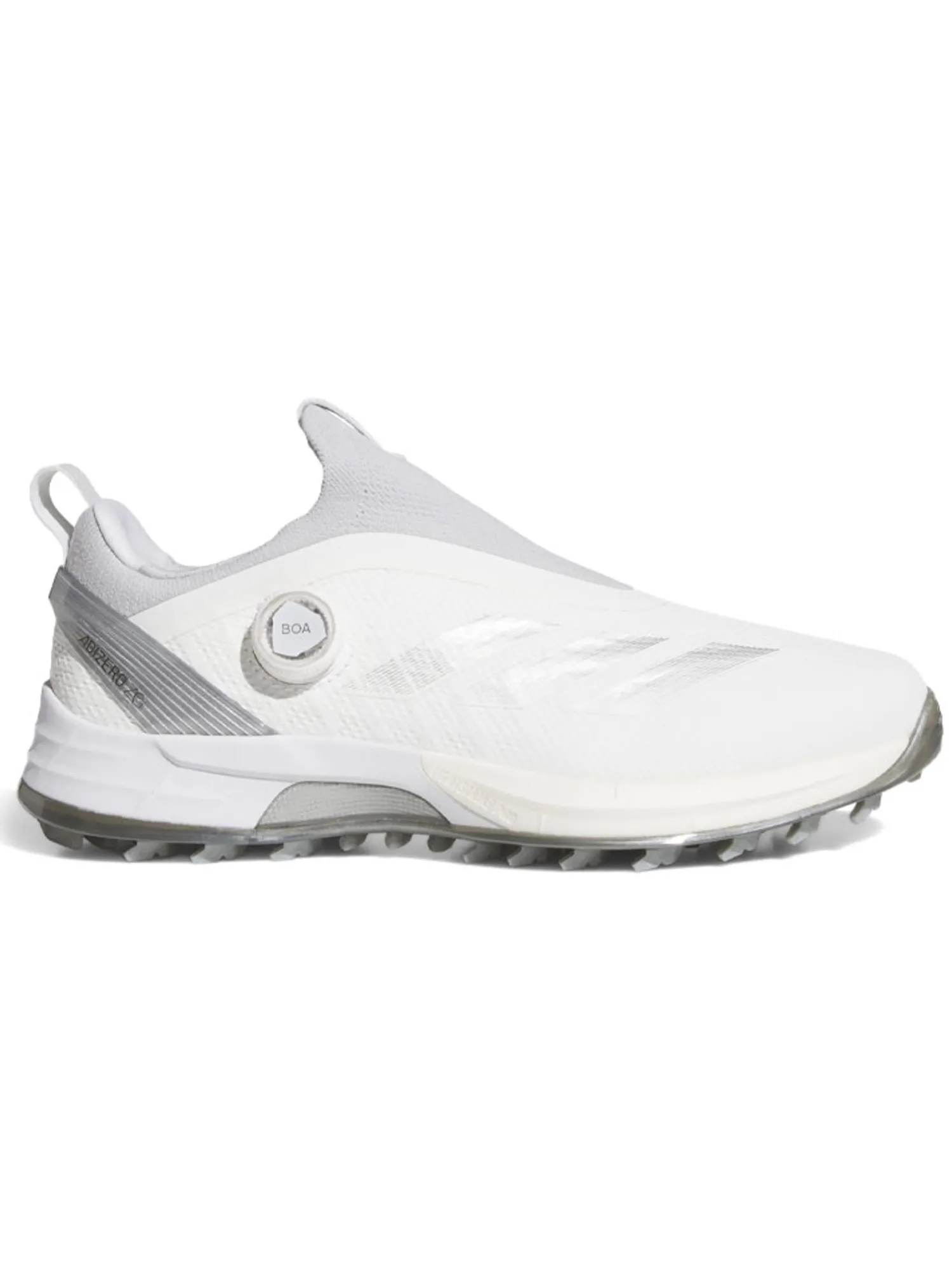 Adidas Mens Golf Shoes|Adizero ZG BOA Spikeless Golf Shoes - Ftwr White/Silver Met./Solid Grey