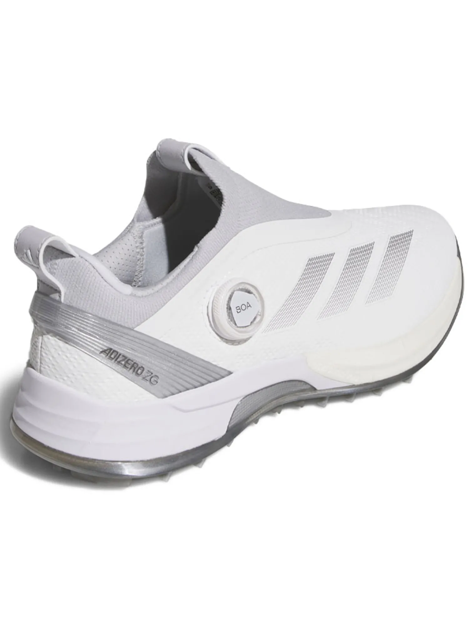 Adidas Mens Golf Shoes|Adizero ZG BOA Spikeless Golf Shoes - Ftwr White/Silver Met./Solid Grey