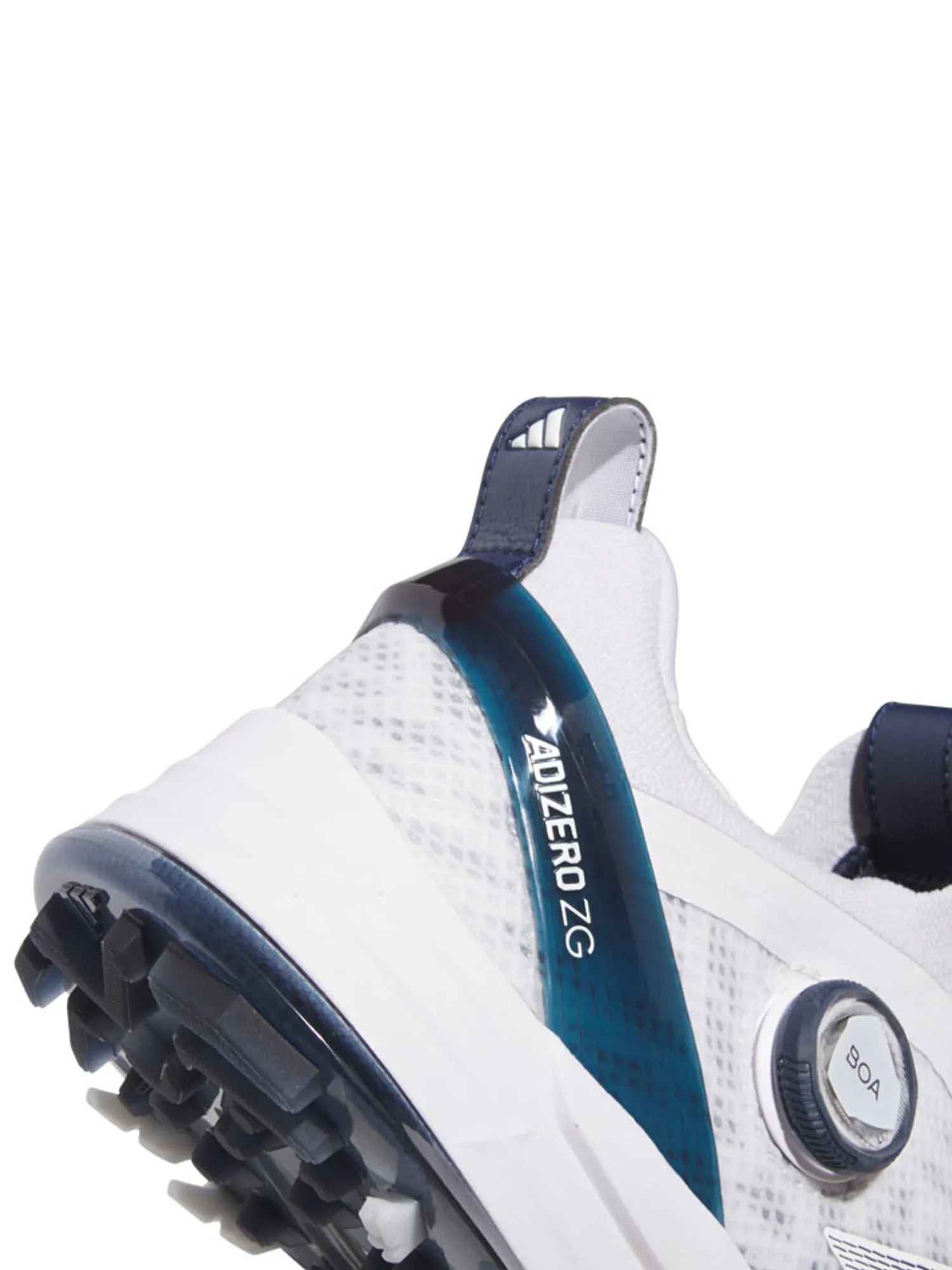 Adidas Mens Golf Shoes|Adizero ZG BOA Spikeless Golf Shoes - Ftwr White/Collegiate Navy/Grey