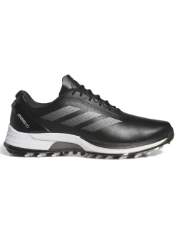 Adidas Mens Golf Shoes|Adizero ZG Spikeless Golf Shoes - Core Black/Silver Met./Lucid Lemon
