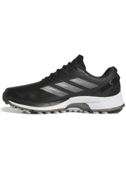Adidas Mens Golf Shoes|Adizero ZG Spikeless Golf Shoes - Core Black/Silver Met./Lucid Lemon