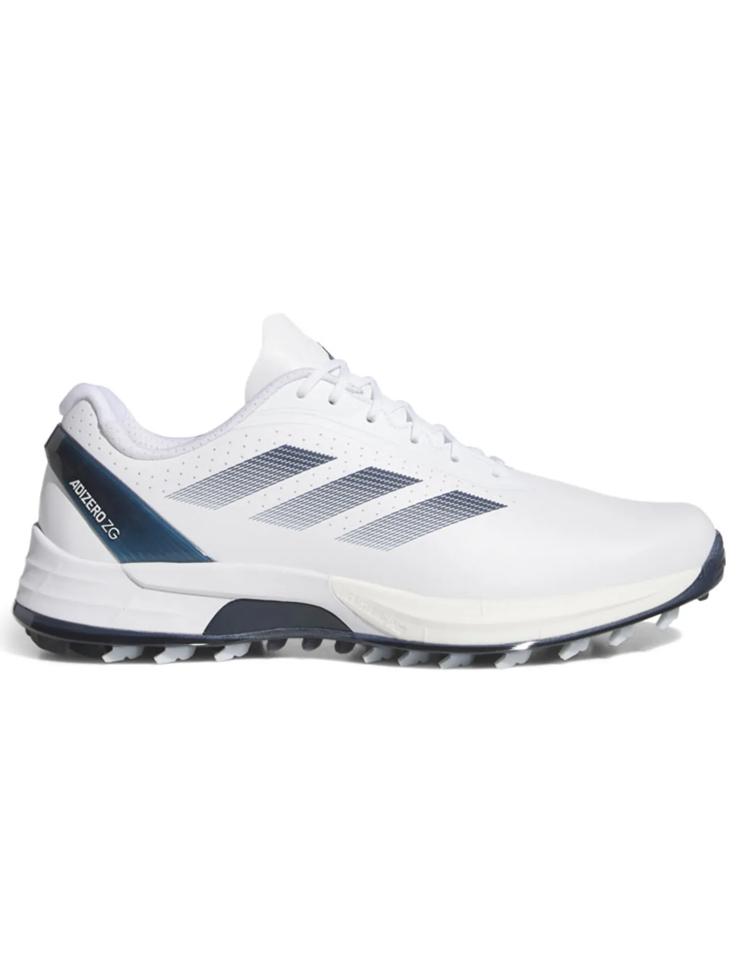 Adidas Mens Golf Shoes|Adizero ZG Spikeless Golf Shoes - Ftwr White/Collegiate Navy/Zero Met.