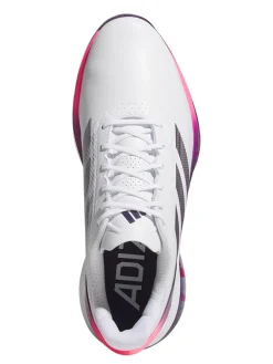 Adidas Mens Golf Shoes|Adizero ZG Spikeless Golf Shoes - Ftwr White/Aurora Plum/Shock Pink
