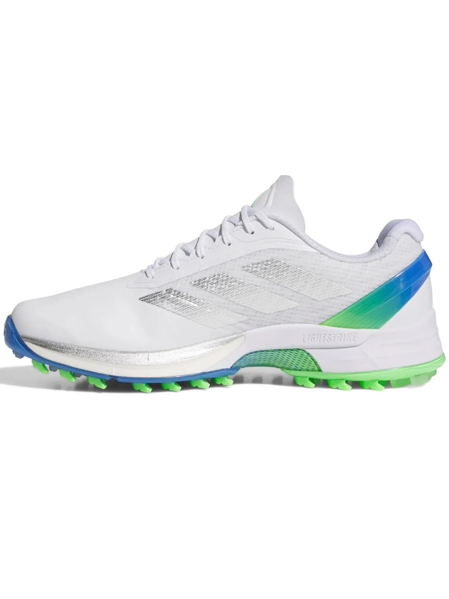 Adidas Mens Golf Shoes|Adizero ZG Spikeless Golf Shoes - Ftwr White/Silver Met/Lime Burst