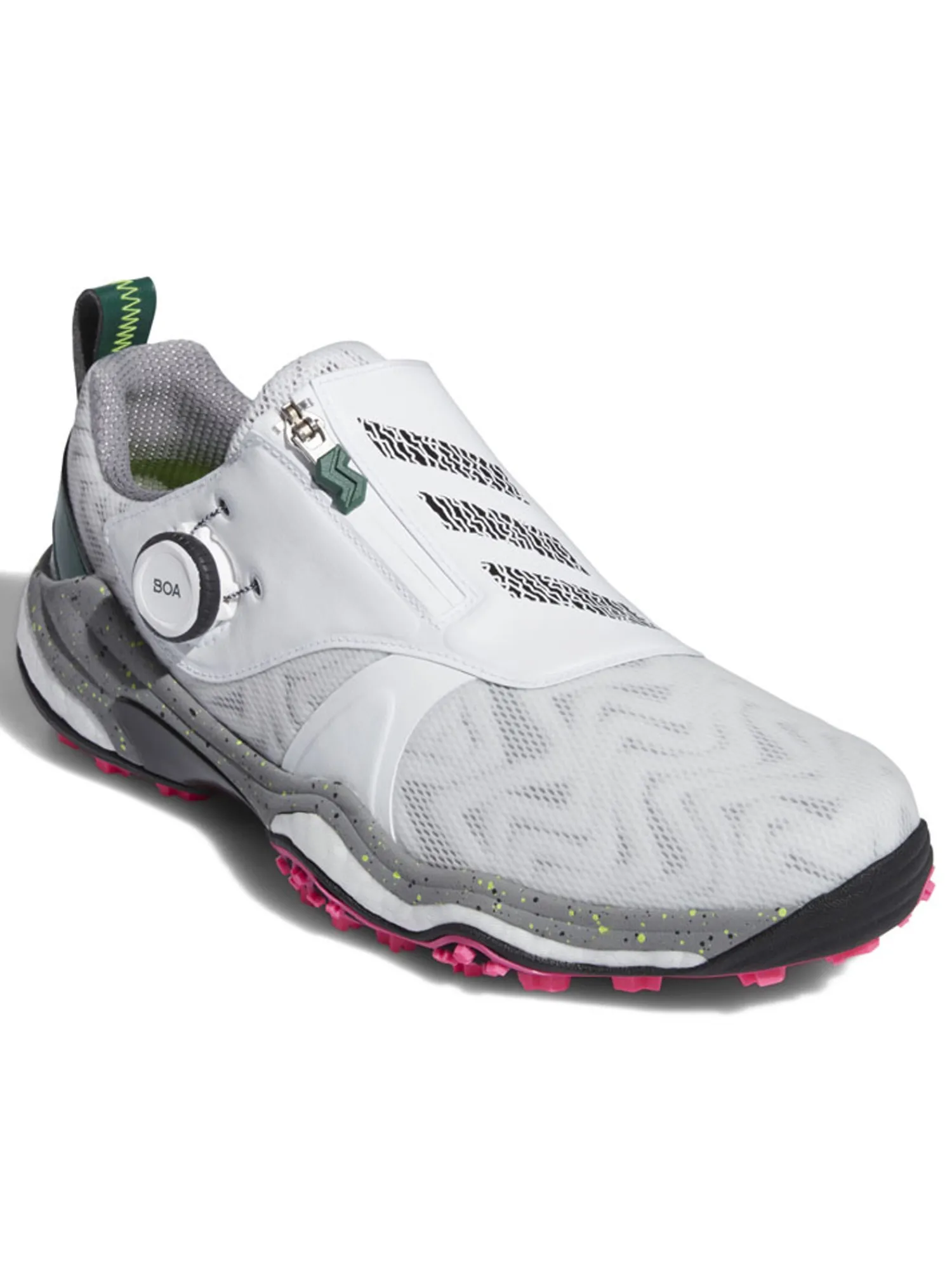 Adidas Mens Golf Shoes|Codechaos BOA 25 Spikeless Golf Shoes - Ftwr White/Core Black/Col. Green