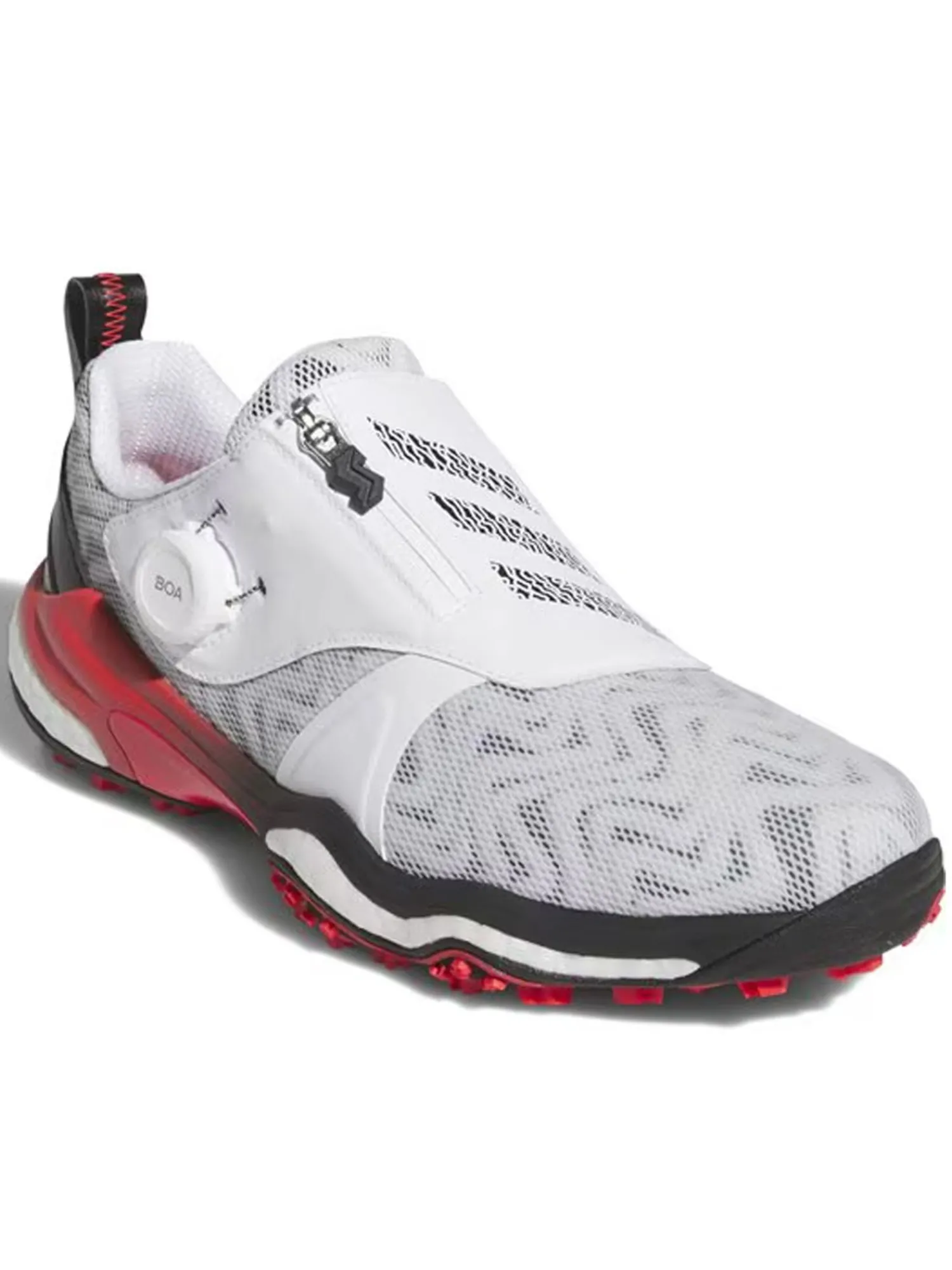 Adidas Mens Golf Shoes|Codechaos BOA 25 Spikeless Golf Shoes - Cloud White/Core Black/Lucid Red