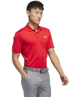 Adidas Shirts|Core Performance PrimeGreen Polo Shirt - Collegiate Red