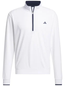 Adidas Jumpers|Lightweight Half-Zip Pullover - White