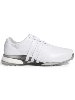 Adidas Mens Golf Shoes|Tour360 25 Wide Spikeless Golf Shoes - Ftwr White/Ftwr White/Silver Met.