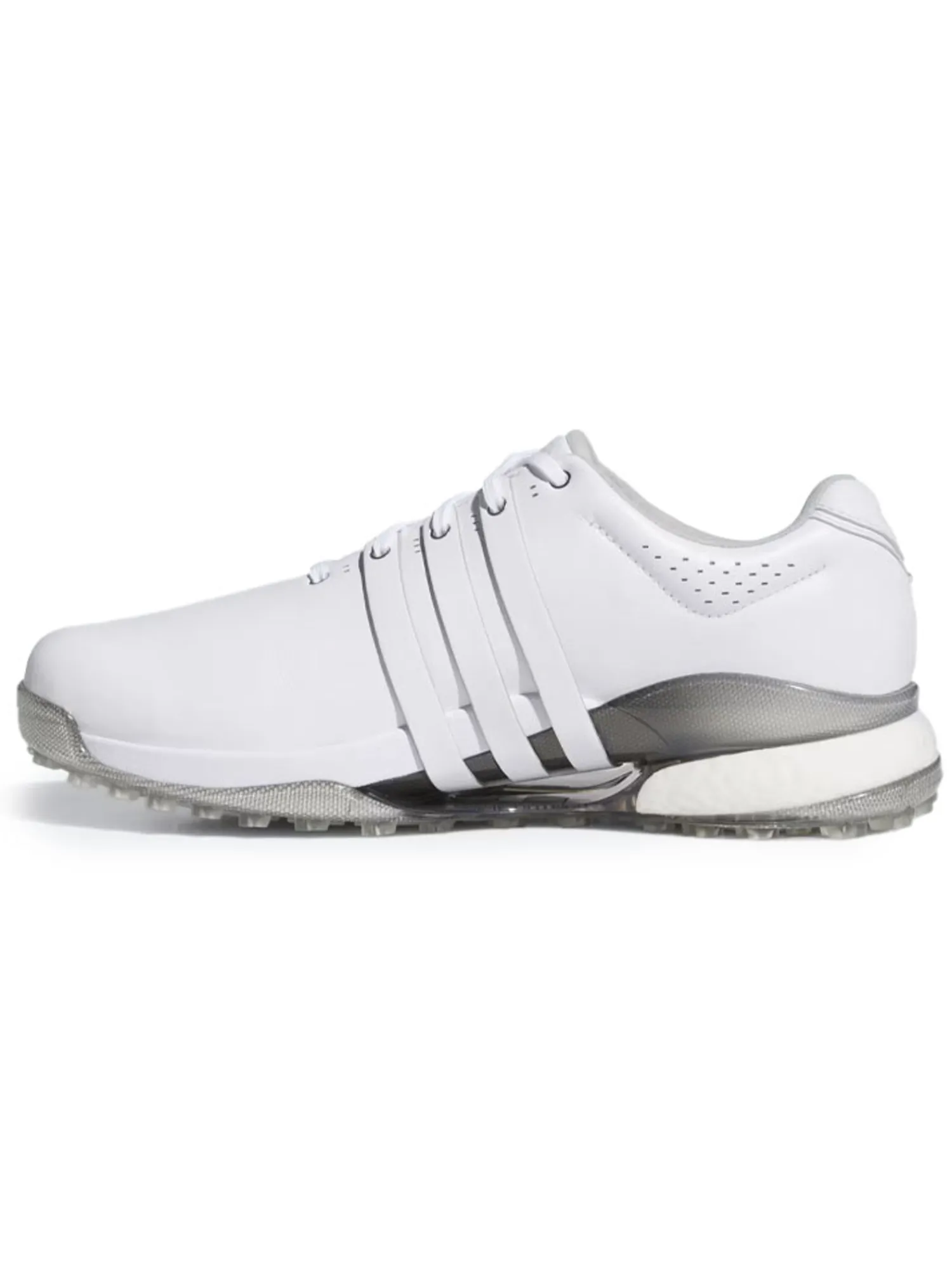 Adidas Mens Golf Shoes|Tour360 25 Wide Spikeless Golf Shoes - Ftwr White/Ftwr White/Silver Met.