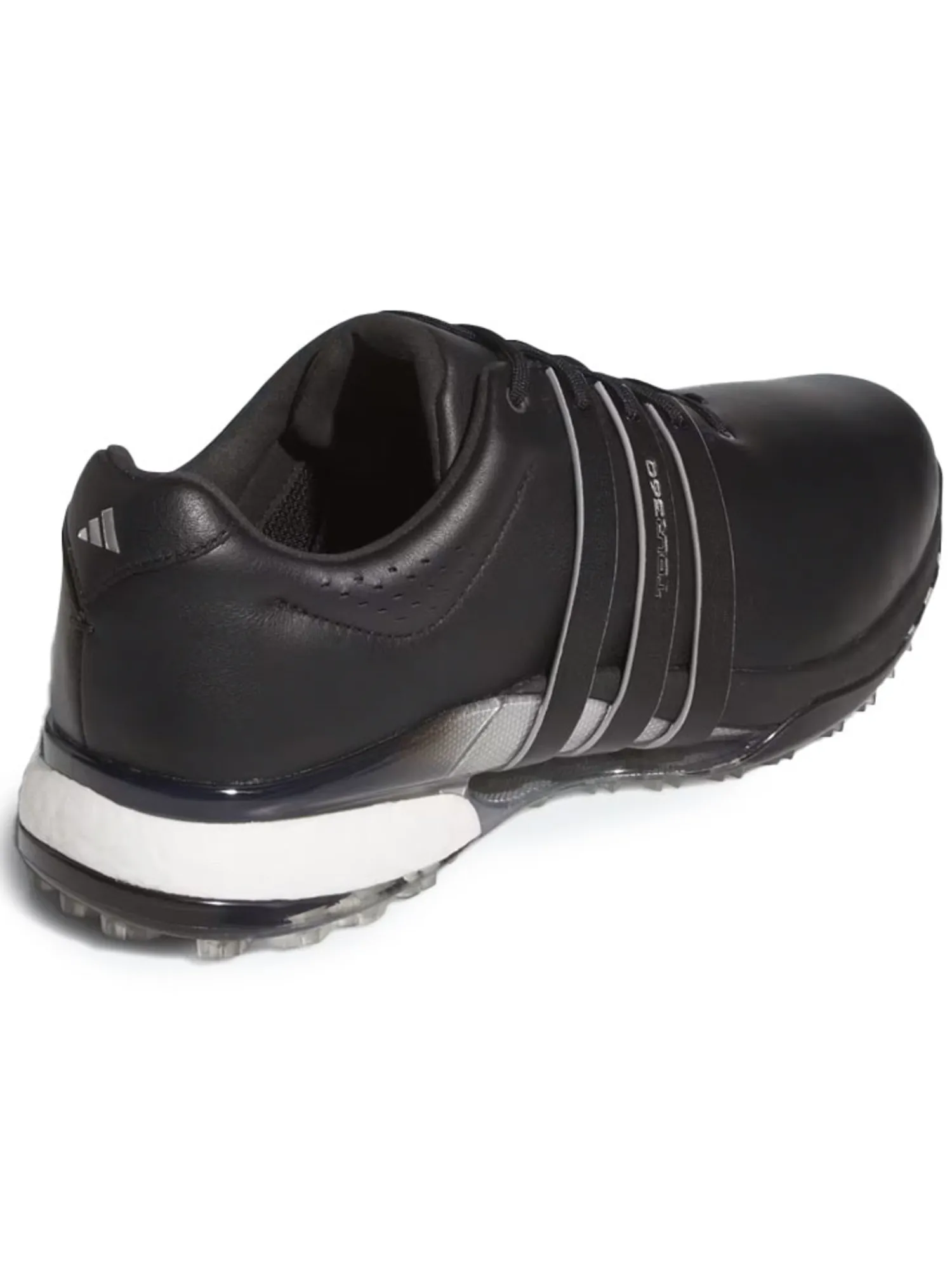 Adidas Mens Golf Shoes|Tour360 25 Wide Spikeless Golf Shoes - Core Black/Silver Met./Core Black