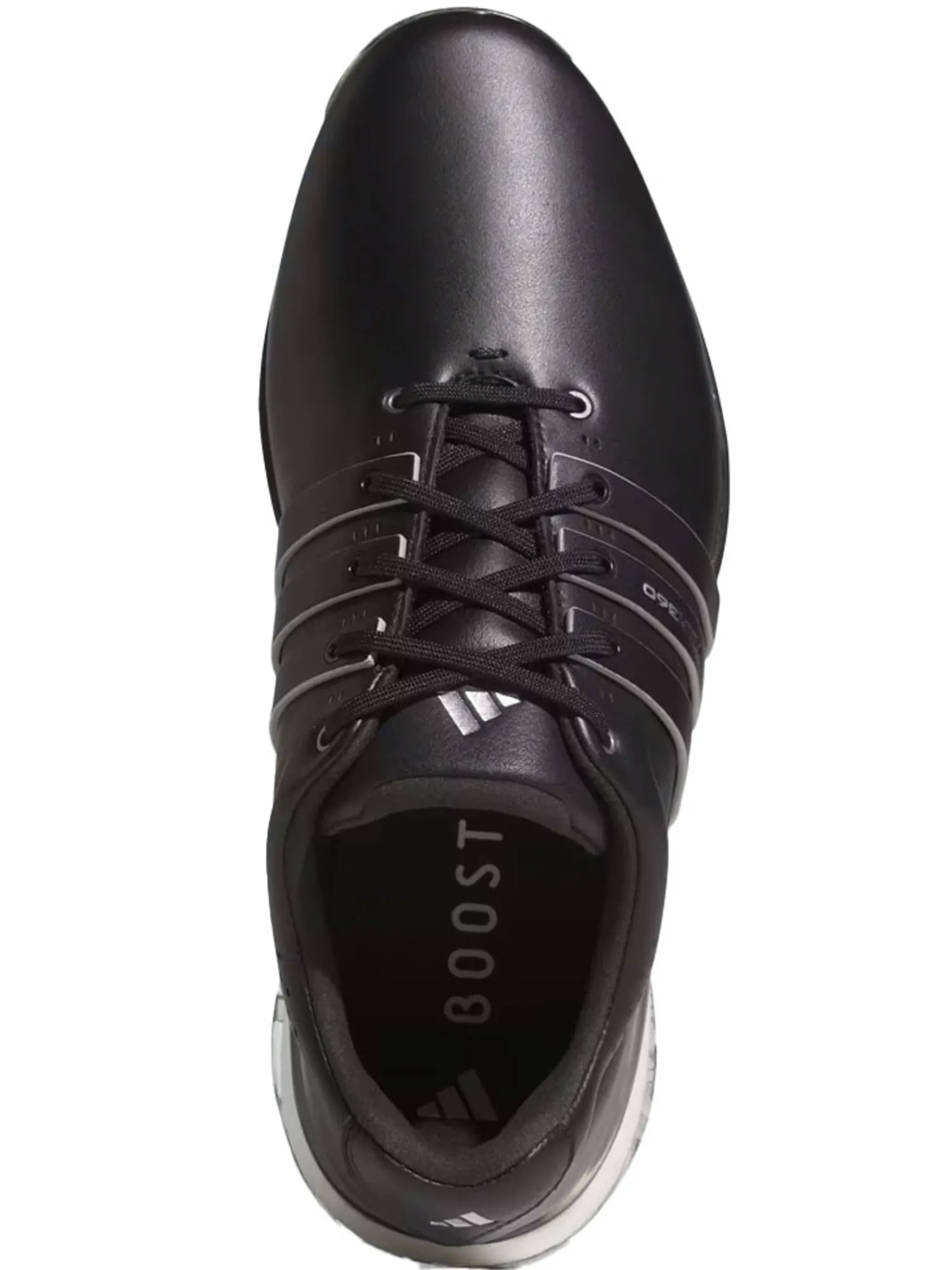 Adidas Mens Golf Shoes|Tour360 25 Wide Spikeless Golf Shoes - Core Black/Silver Met./Core Black