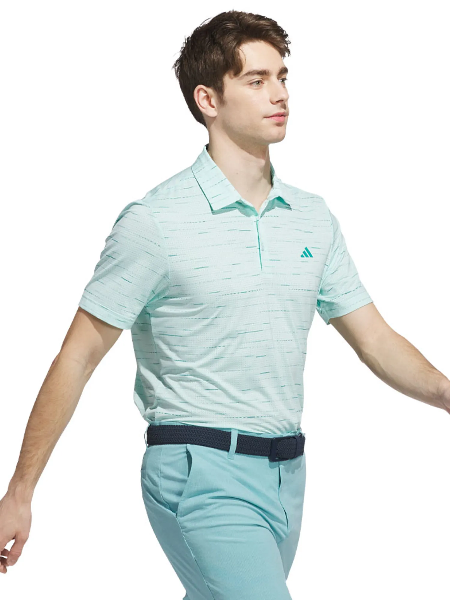 Adidas Shirts|Ultimate365 Mesh Glimmer Print Polo Shirt - Semi Flash Aqua
