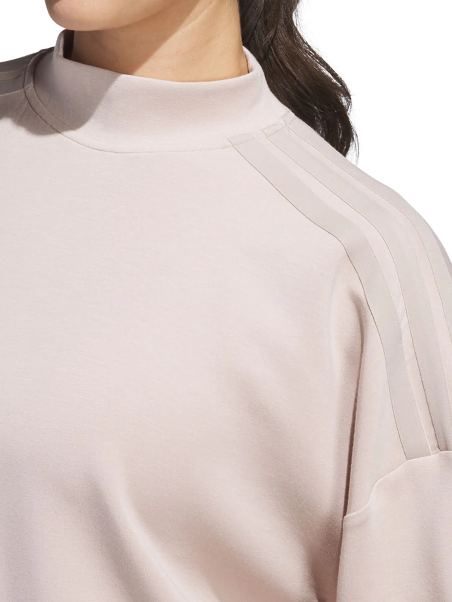 Adidas Jumpers|Womens Beyond Spacer Mock Layer Sweatshirt - Wonder Taupe