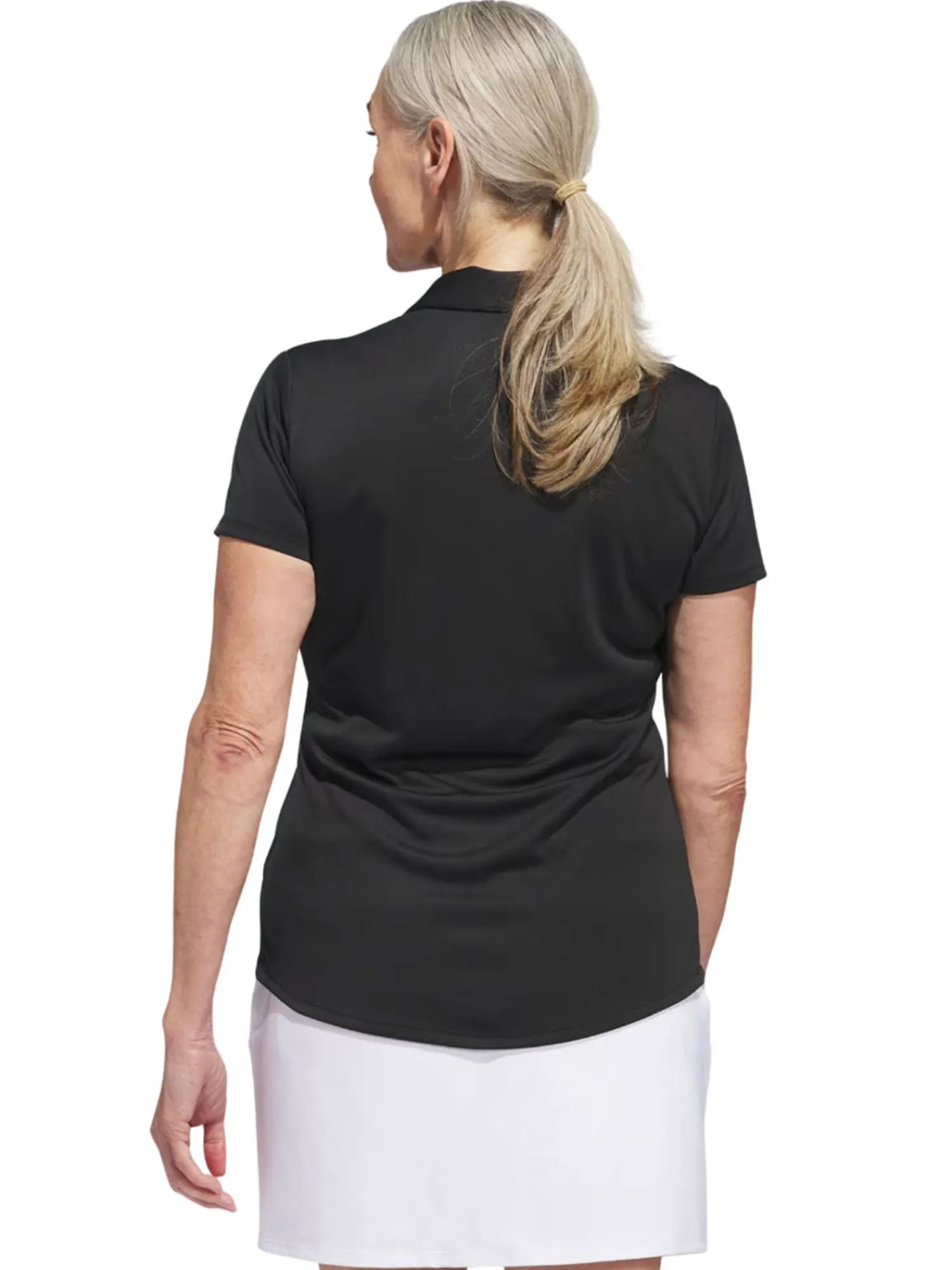 Adidas Shirts|Womens Solid Performance Short Sleeve Polo Shirt - Black