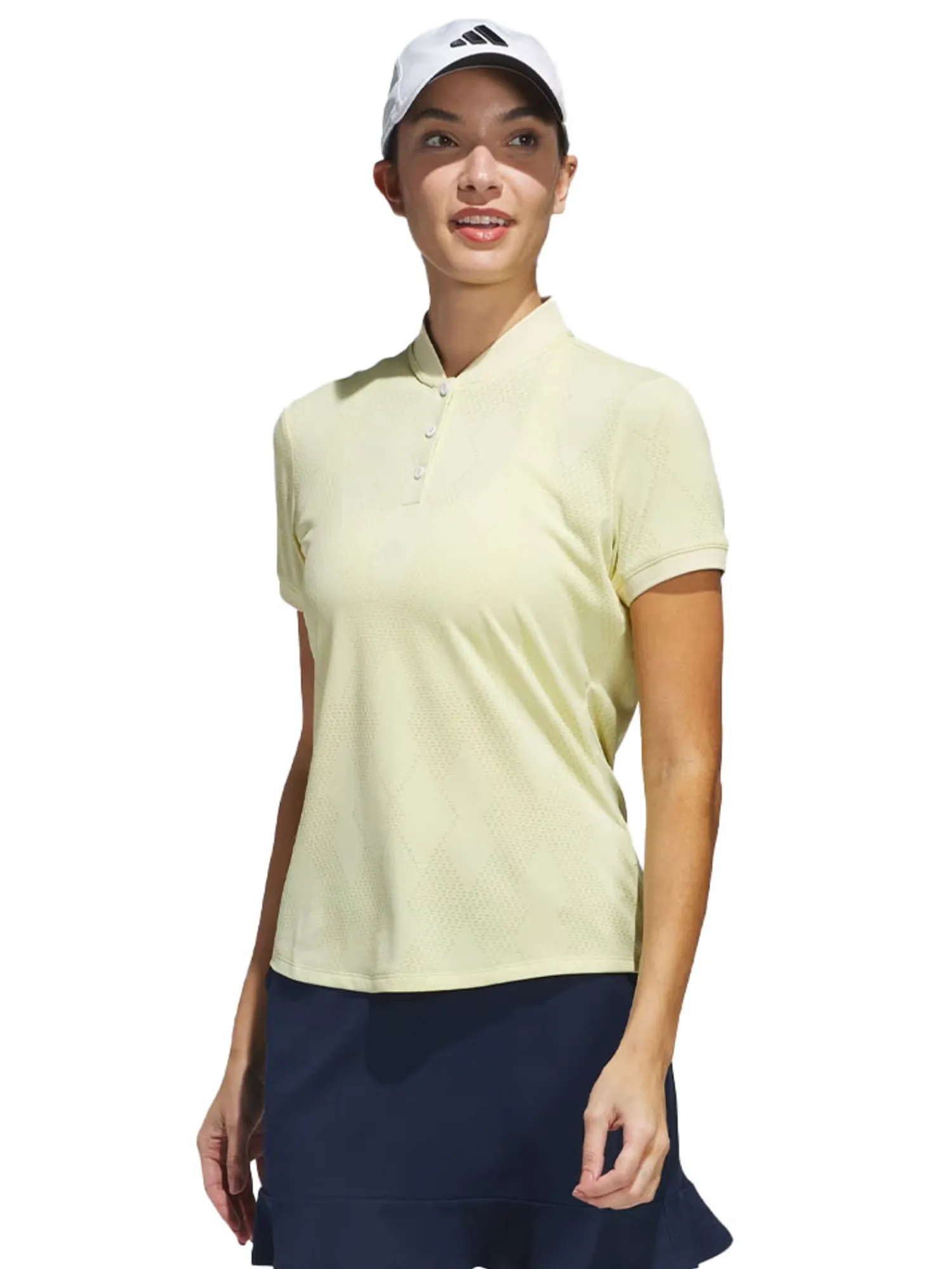 Adidas Shirts|Womens Ultimate365 Diamond Jacquard Polo Shirt - Powder Yellow