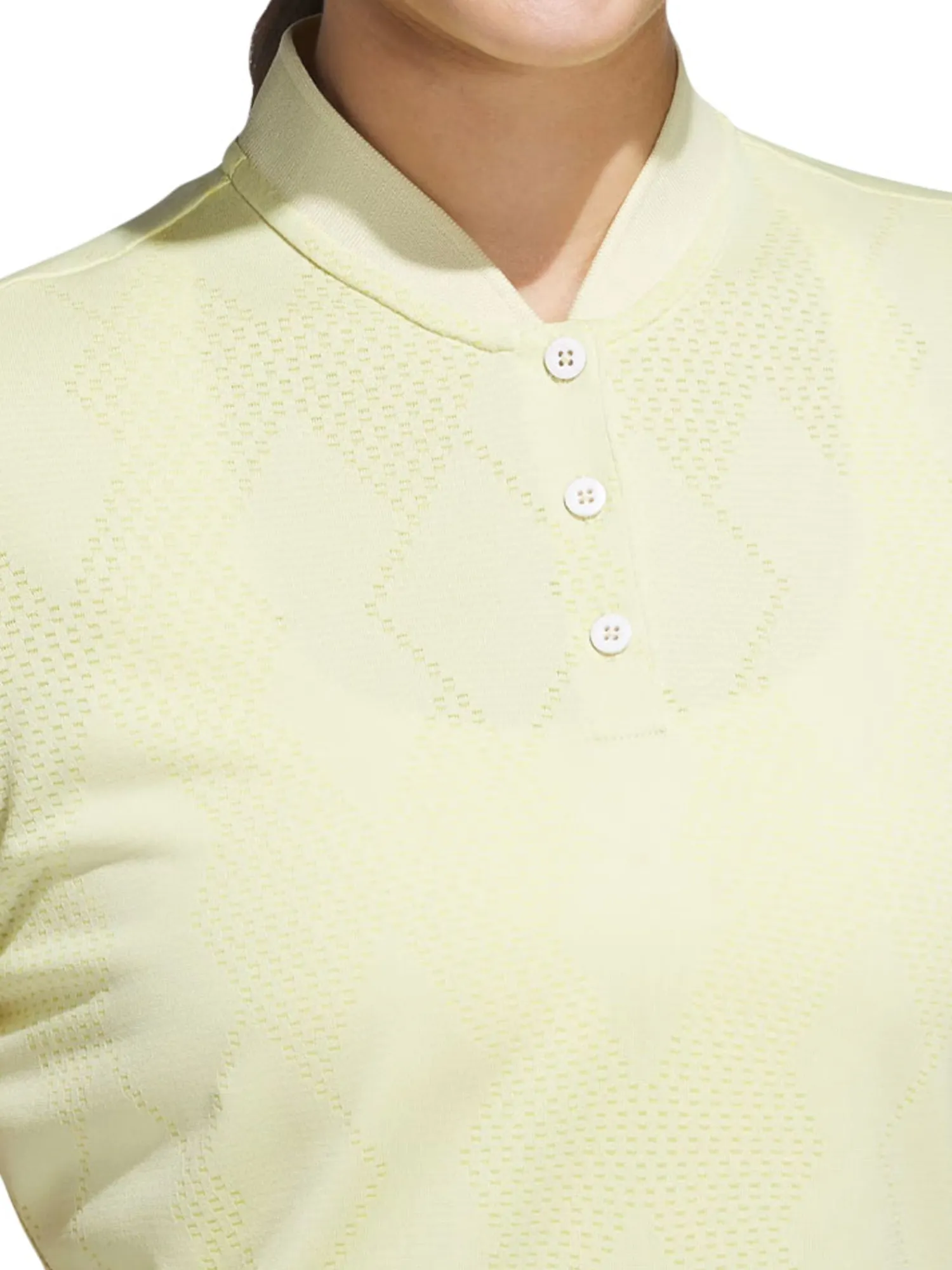 Adidas Shirts|Womens Ultimate365 Diamond Jacquard Polo Shirt - Powder Yellow