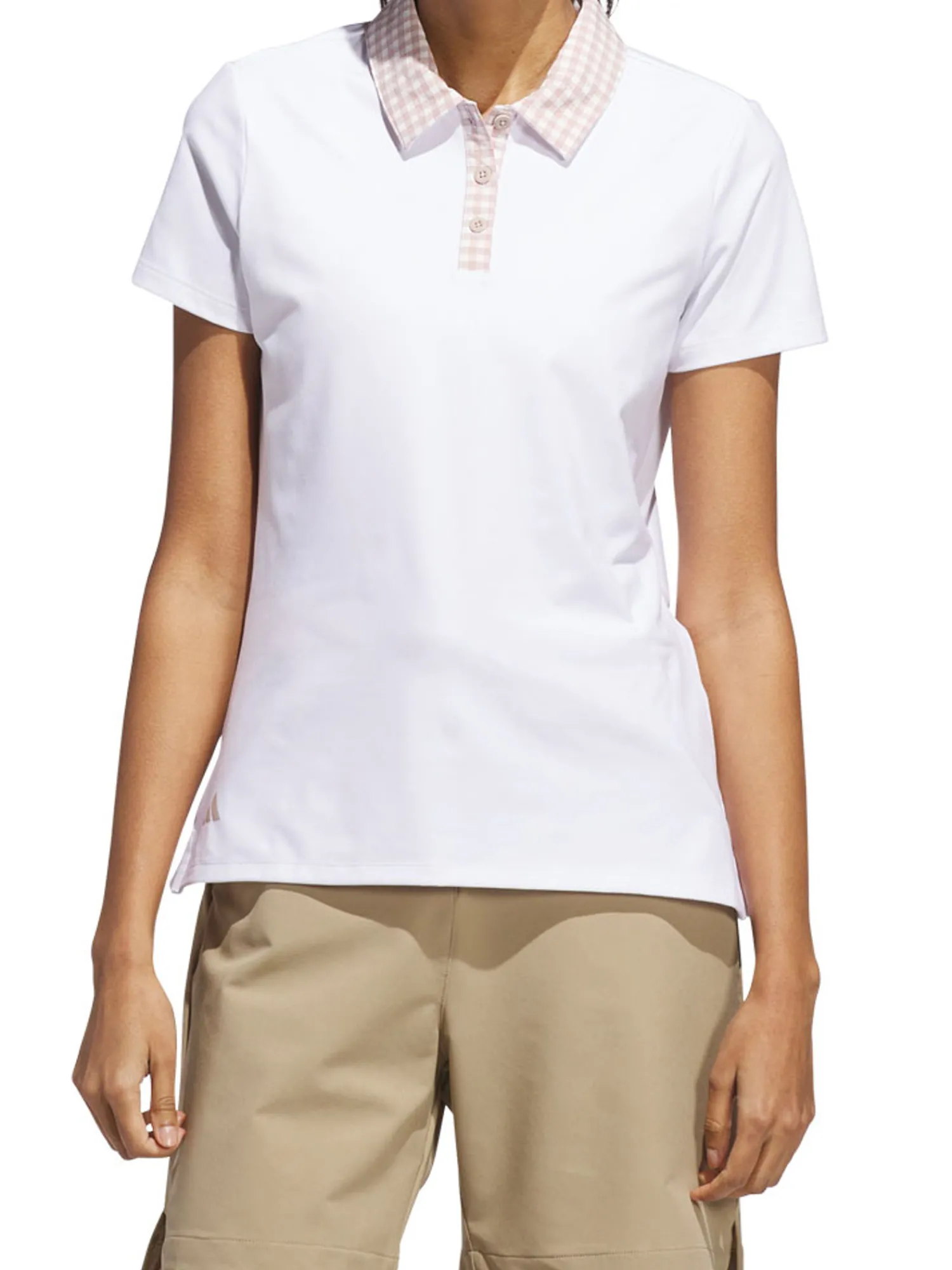 Adidas Shirts|Womens Ultimate365 Gingham Short Sleeve Polo Shirt - White