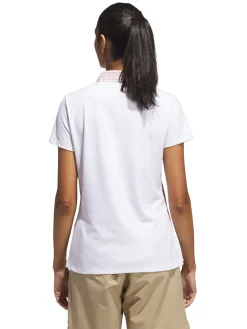 Adidas Shirts|Womens Ultimate365 Gingham Short Sleeve Polo Shirt - White