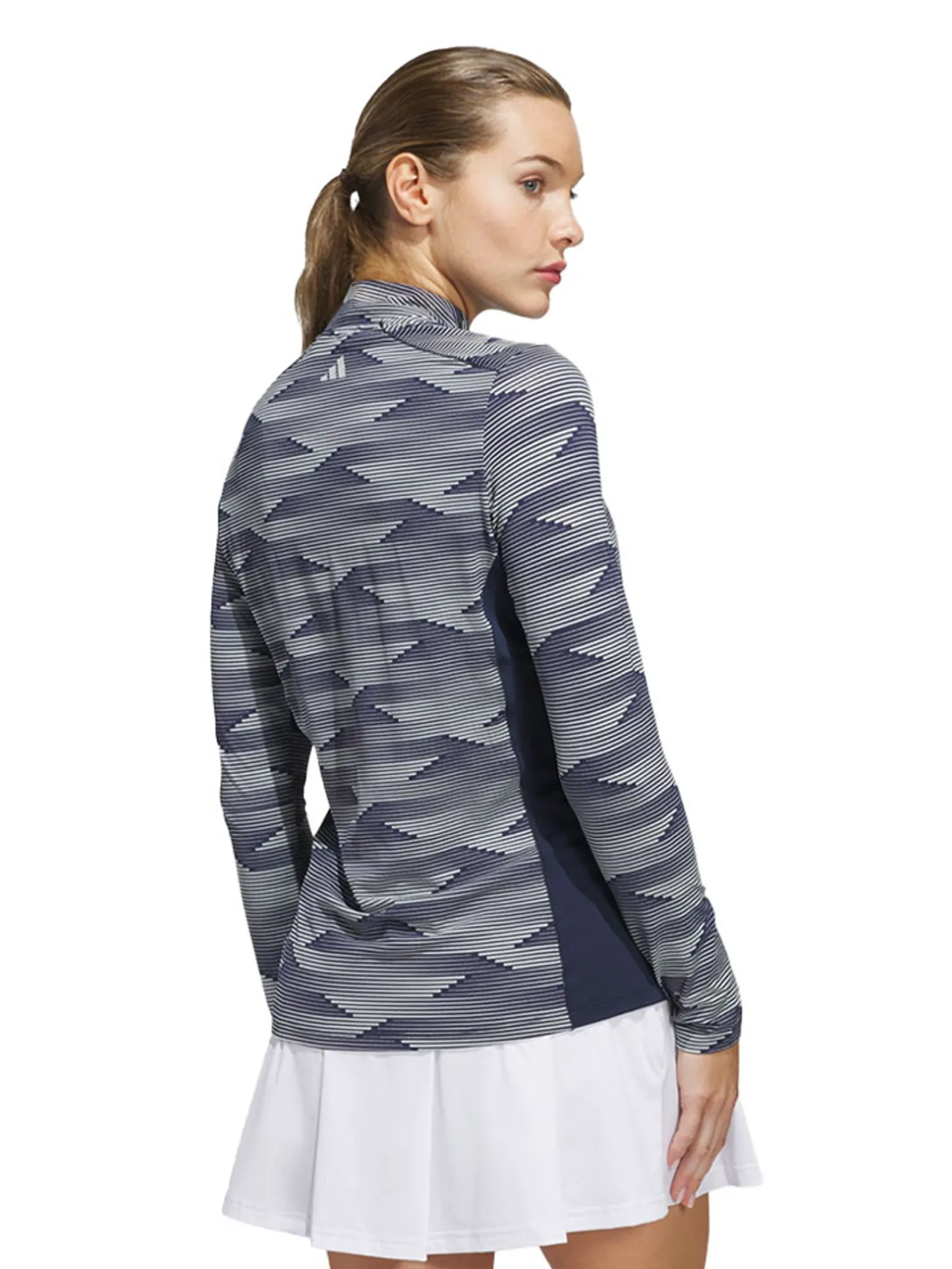 Adidas Shirts|Womens Ultimate365 Printed Quarter-Zip Mock - Collegiate Navy