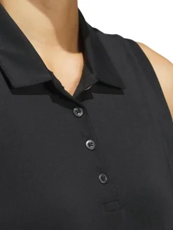 Adidas Shirts|Womens Ultimate365 Solid Sleeveless Polo Shirt - Black