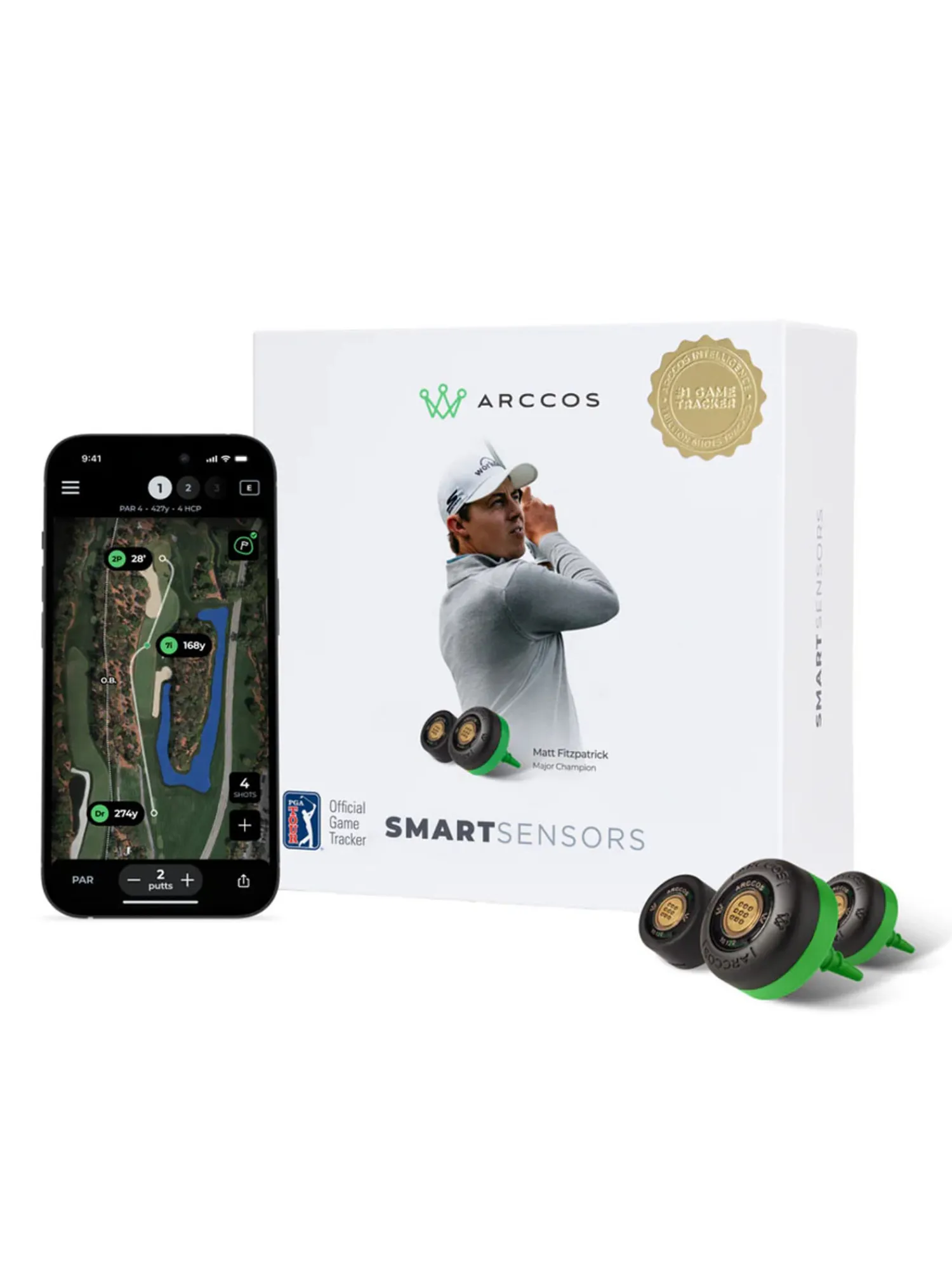 Arccos Game Tracking & Swing Analysers|Smart Sensors GEN4 - Green