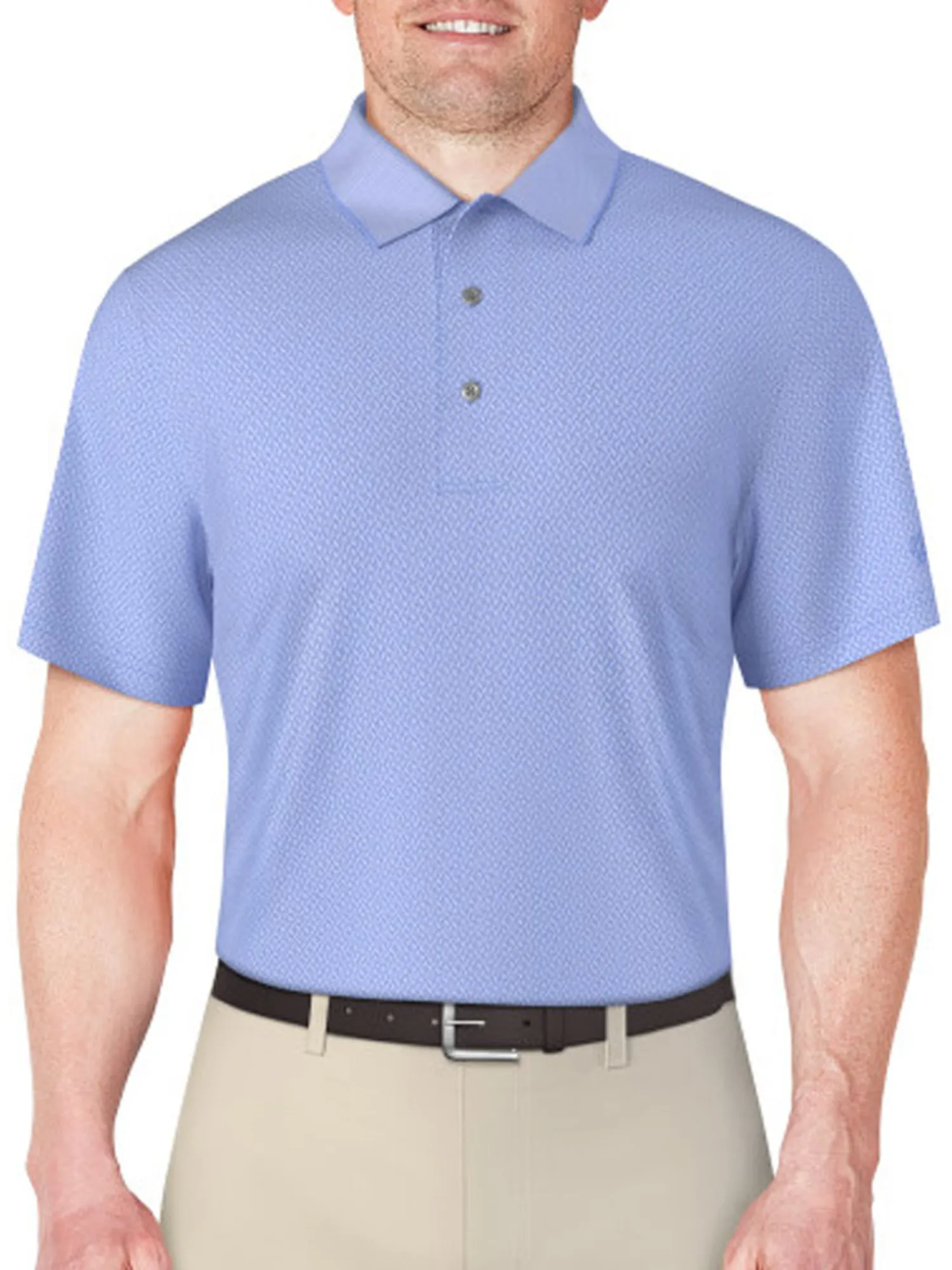 Ben Hogan Shirts|2 Tone Micro Geo Jacquard Polo - Cornflower Blue