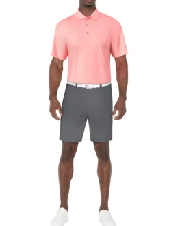 Ben Hogan Shirts|2 Tone Micro Geo Jacquard Polo - Strawberry Pink