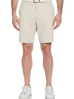 Ben Hogan Shorts|Active Waistband Flat Front 9-Inch Golf Short - Silver Lining
