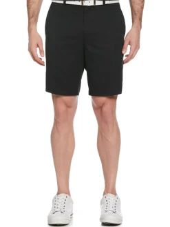 Ben Hogan Shorts|Active Waistband Flat Front 9-Inch Golf Short - Caviar