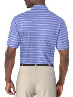 Ben Hogan Shirts|Birdseye Printed Stripe Polo Shirt - Cornflower Blue