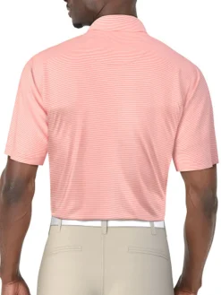 Ben Hogan Shirts|Fine Line Stripe Polo Shirt - Strawberry Pink