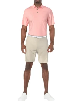 Ben Hogan Shirts|Fine Line Stripe Polo Shirt - Strawberry Pink