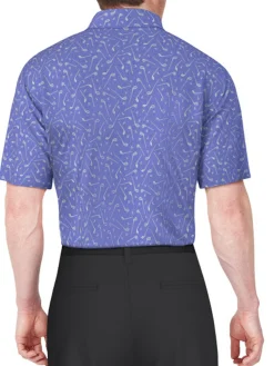 Ben Hogan Shirts|Heather Golf Club Print Polo Shirt - Cornflower Blue