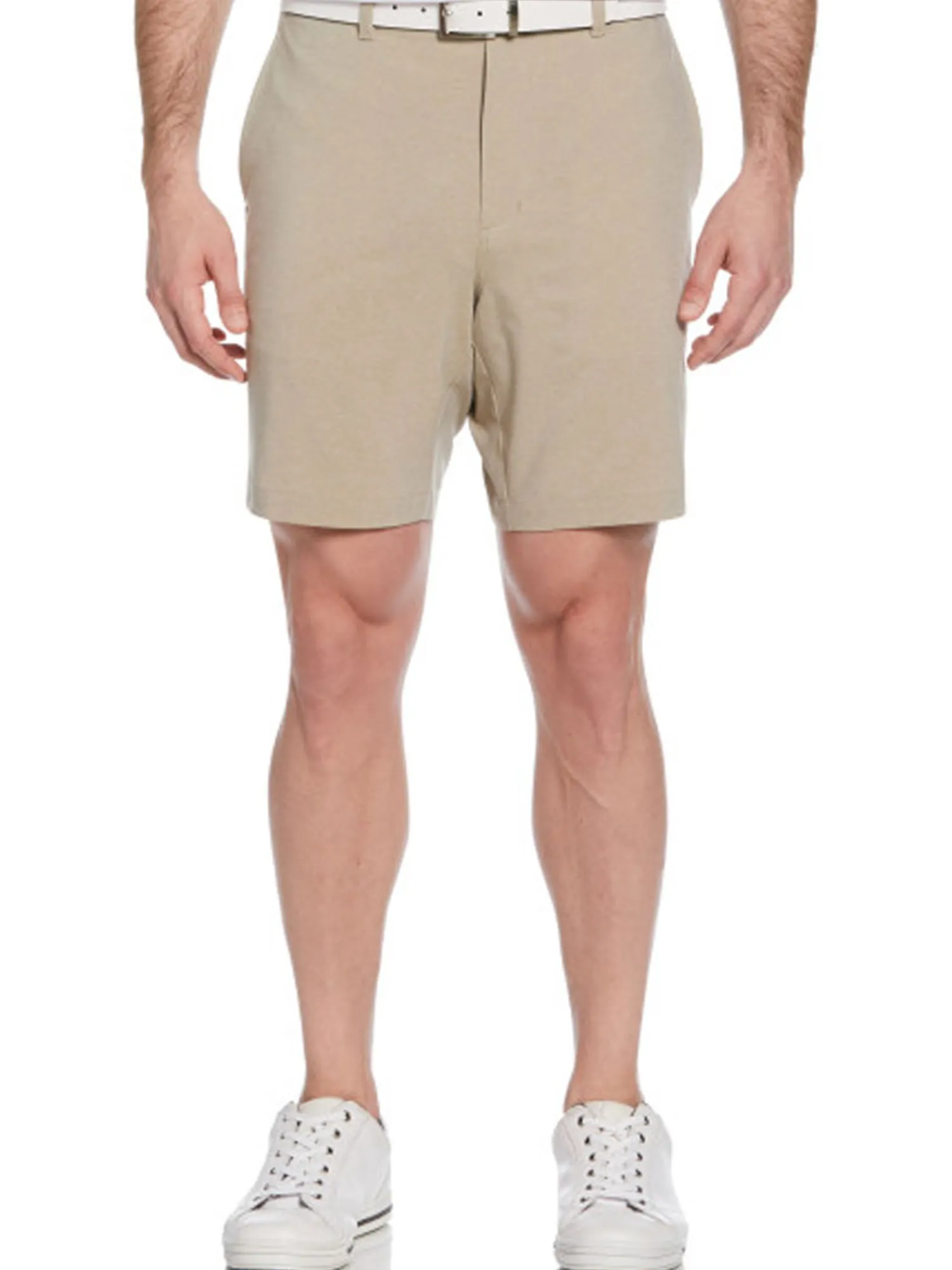 Ben Hogan Shorts|Performance Flat Front 8-Inch Golf Short - Khaki Heather