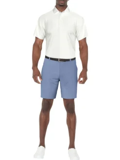 Ben Hogan Shorts|Performance Flat Front 8-Inch Golf Short - Silver Lake Blue Heather