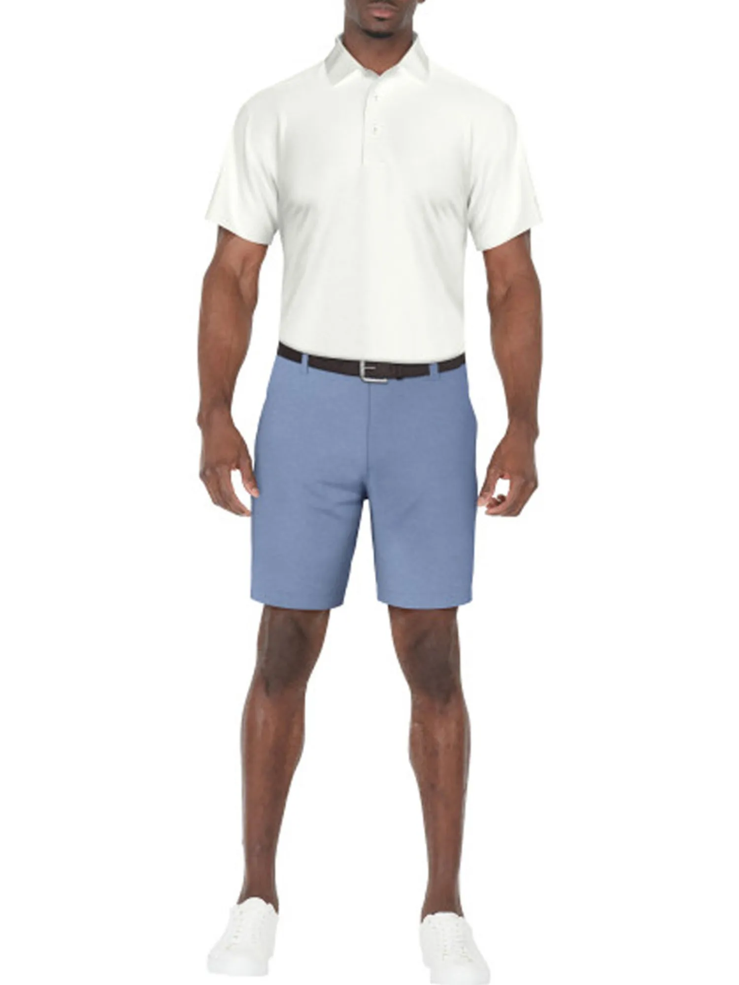 Ben Hogan Shorts|Performance Flat Front 8-Inch Golf Short - Silver Lake Blue Heather