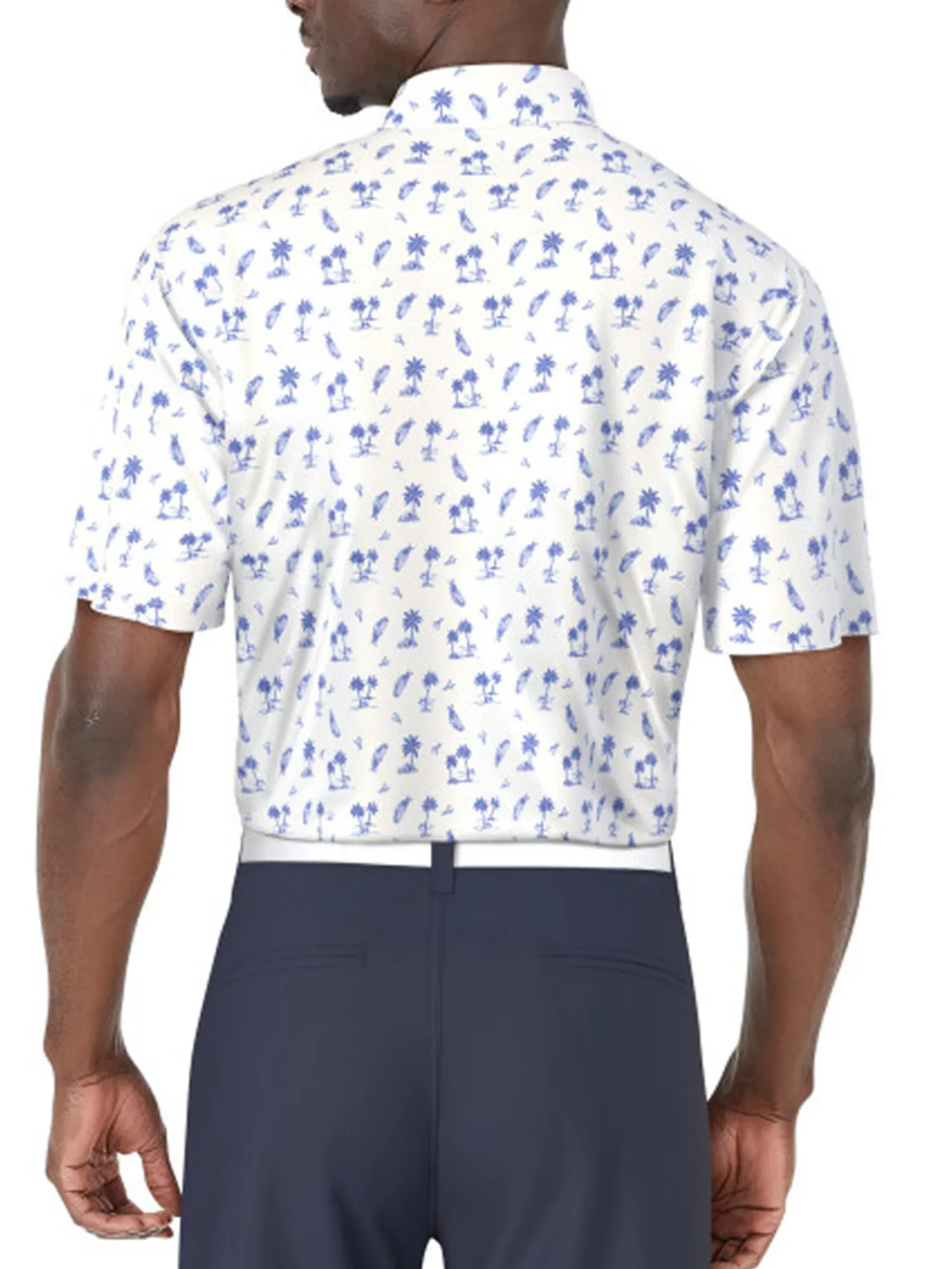Ben Hogan Shirts|Tropical Golf Print Polo Shirt - Bright White