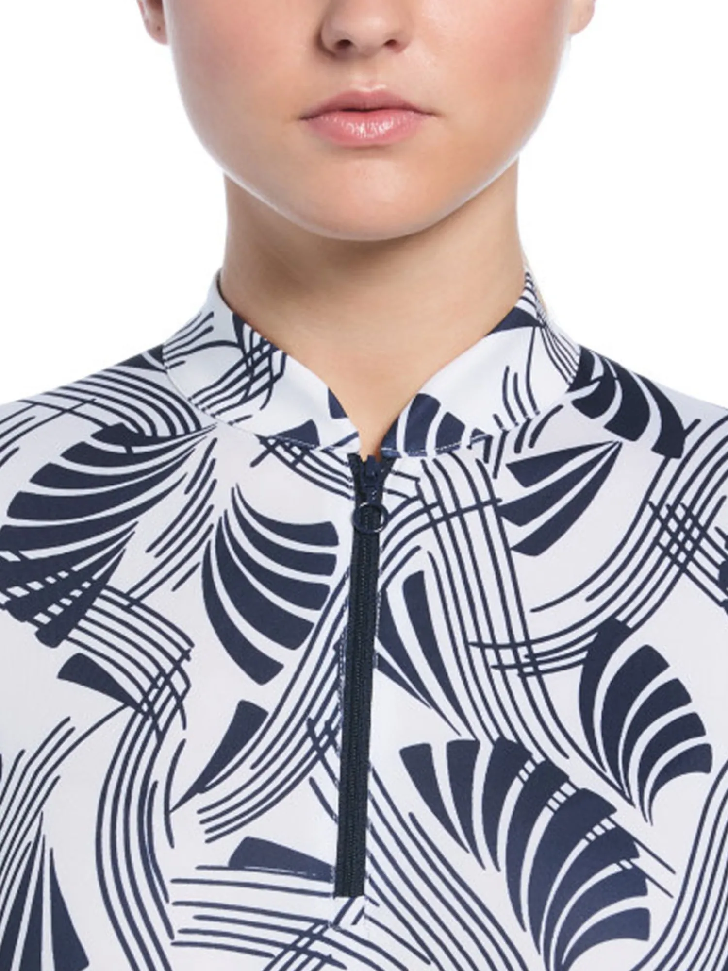 Ben Hogan Shirts|Women's Leaf Print Sun Protection Long Sleeve Top - Bright White