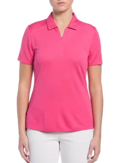 Ben Hogan Shirts|Women's Solid Ventilation Polo - Fuchsia Purple