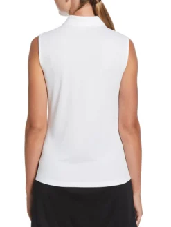 Ben Hogan Shirts|Women's Solid Ventilation Sleeveless Polo - Bright White