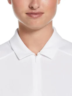 Ben Hogan Shirts|Women's Solid Ventilation Polo - Bright White