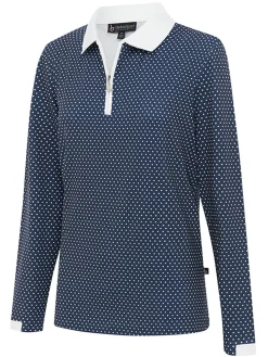 Birdee Sport Shirts|Women's Cosmic Ambrose Long Sleeve Top - White/Navy