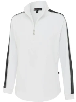 Birdee Sport Shirts|Women's Linda Long Sleeve Top - White/Black