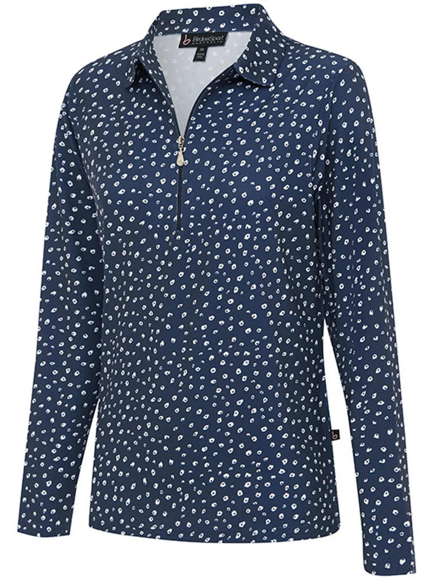 Birdee Sport Shirts|Women's Poppy Zipper Long Sleeve Top - Navy